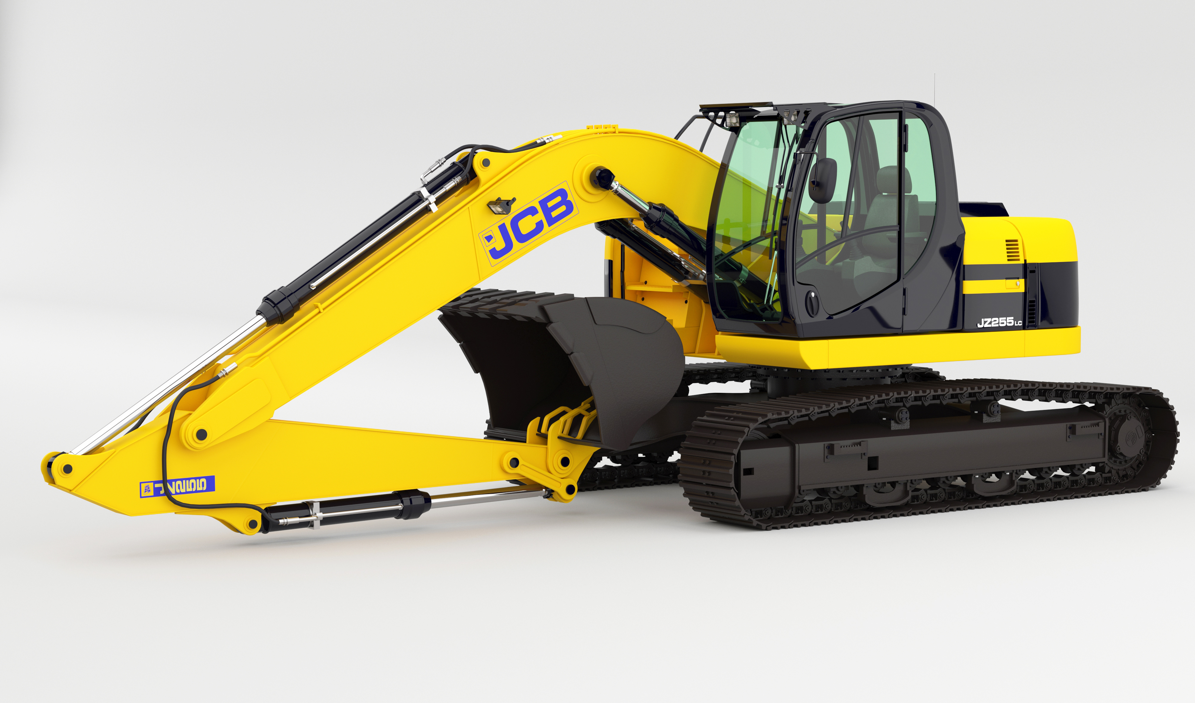 🚜 JCB-JZ255 Excavator rigged 3d model・ OBJ File for ・Cults